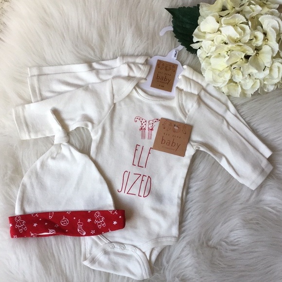Rae Dunn Other - Rae Dunn Christmas Onesies 0/3 MOS Set